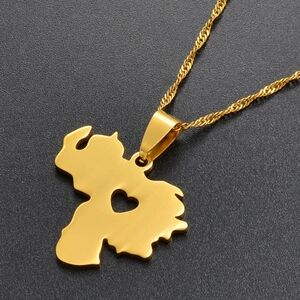Venezuela map stainless steel necklace